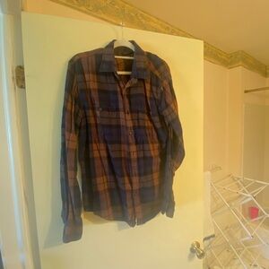 J. Crew Blue and Brown Plaid Button-Down Shirt